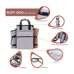 TLX-9781248 Waterproof Portable Organizer for Dogs, Oxford Material, Round Shape, Gray/Black, 16.2 x 12.1 x 3.7 inches - Image 2