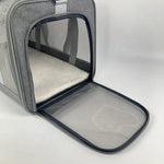 TLX-3522560 Breathable Mesh Foldable Dog Car Seat Carrier, Grey, 47W x 26.5H x 29D cm, Outdoor Travel Pet Carrier - Image 5