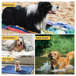 TLX-4997120 Dog Beach Blanket - Super Absorbent, Soft, Lightweight, Sand-Free, 380g, Versatile Dog Accessory for Home and Travel - Image 4