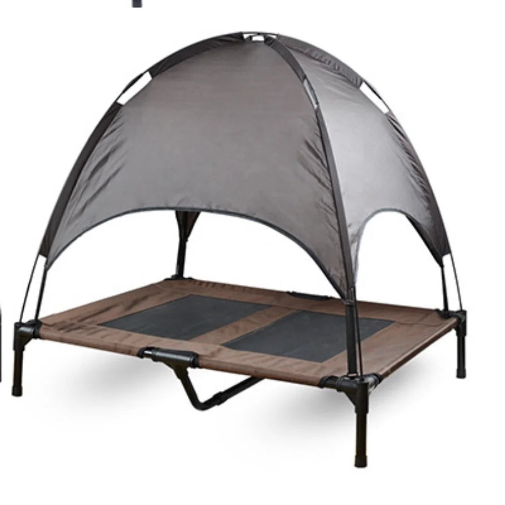 Elevated dog bed with canopy   for outdoor sun protection