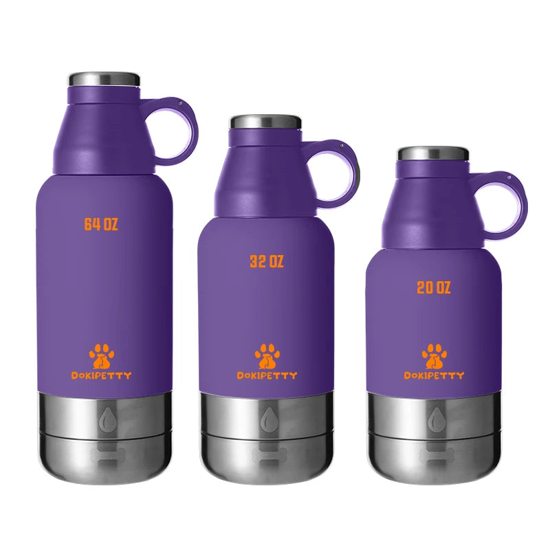Portable emergency water container for dogs