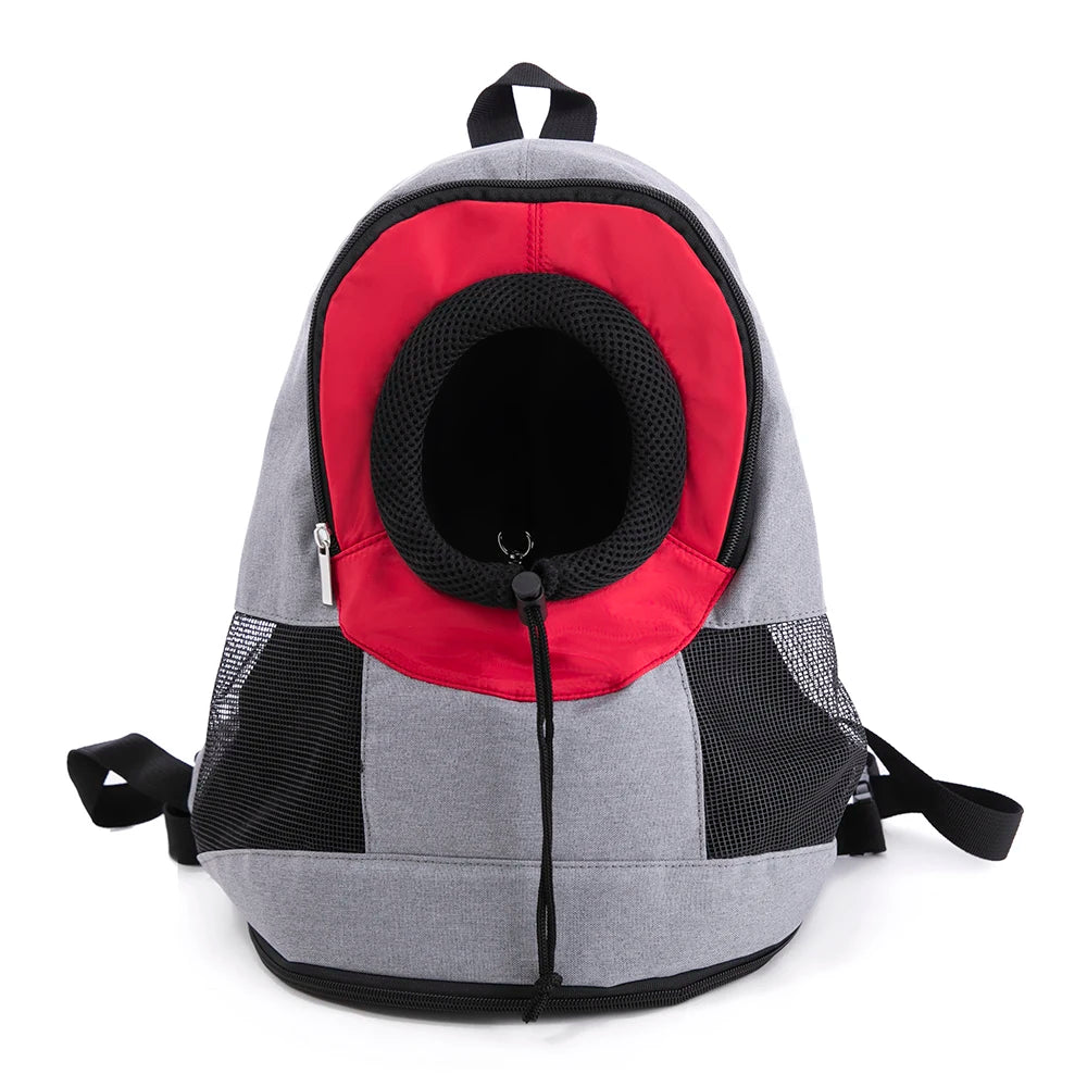 Breathable mesh dog hiking harness with saddle bags   for trail & travel