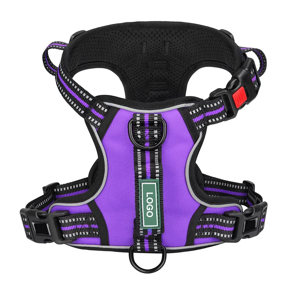 No pull adjustable reflective safety vest for dogs