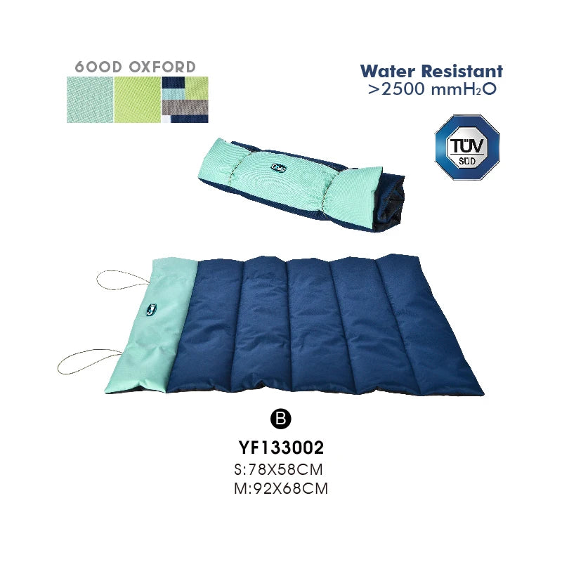 Waterproof foldable roll up travel dog bed   for camping & road trips