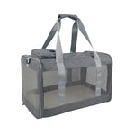 TLX-3522560 Breathable Mesh Foldable Dog Car Seat Carrier, Grey, 47W x 26.5H x 29D cm, Outdoor Travel Pet Carrier - Image 1