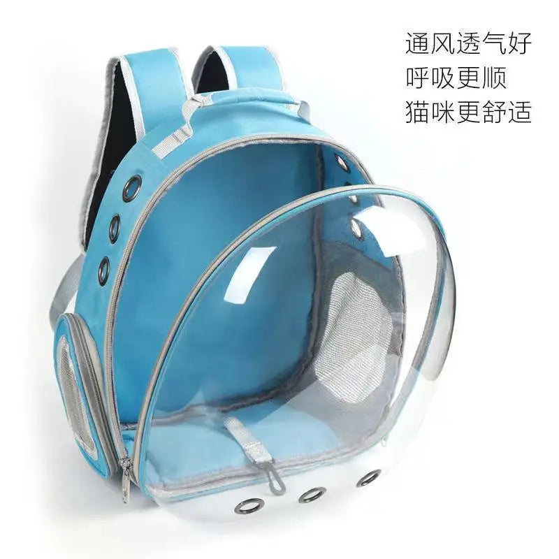 Space Capsule Breathable Oxford Pet Backpack Carrier Portable Travel Bag for Small Medium Dogs Cats Outdoor Walking