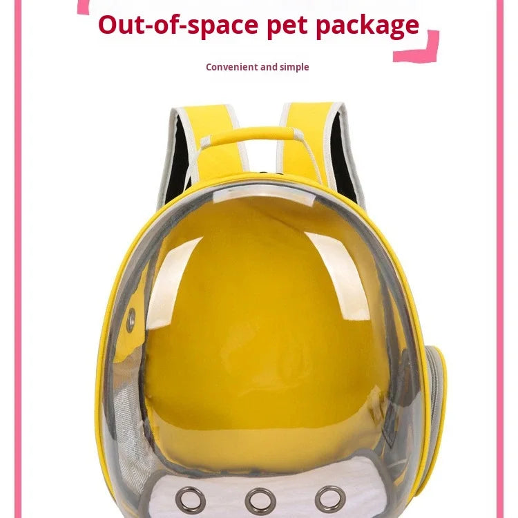 Space Capsule Breathable Oxford Pet Backpack Carrier Portable Travel Bag for Small Medium Dogs Cats Outdoor Walking