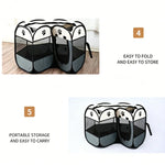 TLX-6340608 Breathable Mesh Portable Dog Tent for Camping and Outdoor Use, Cotton and Oxford Cloth, Water-Resistant, Zipper Closure, Round Shape - Image 5