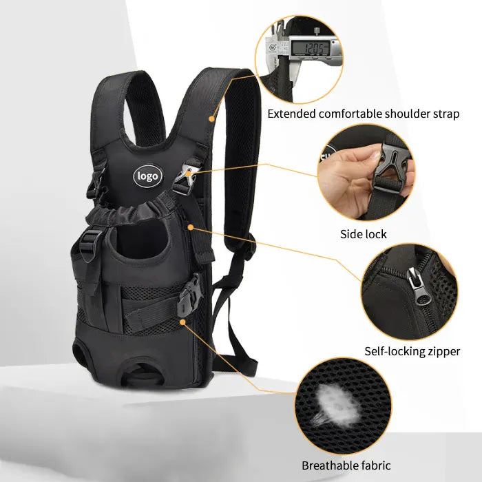 Dog Carrier Backpack Adjustable Dog Pet Cat Front Carrier Backpack Ventilated Dog Chest Carrier for Hiking Camping Travel