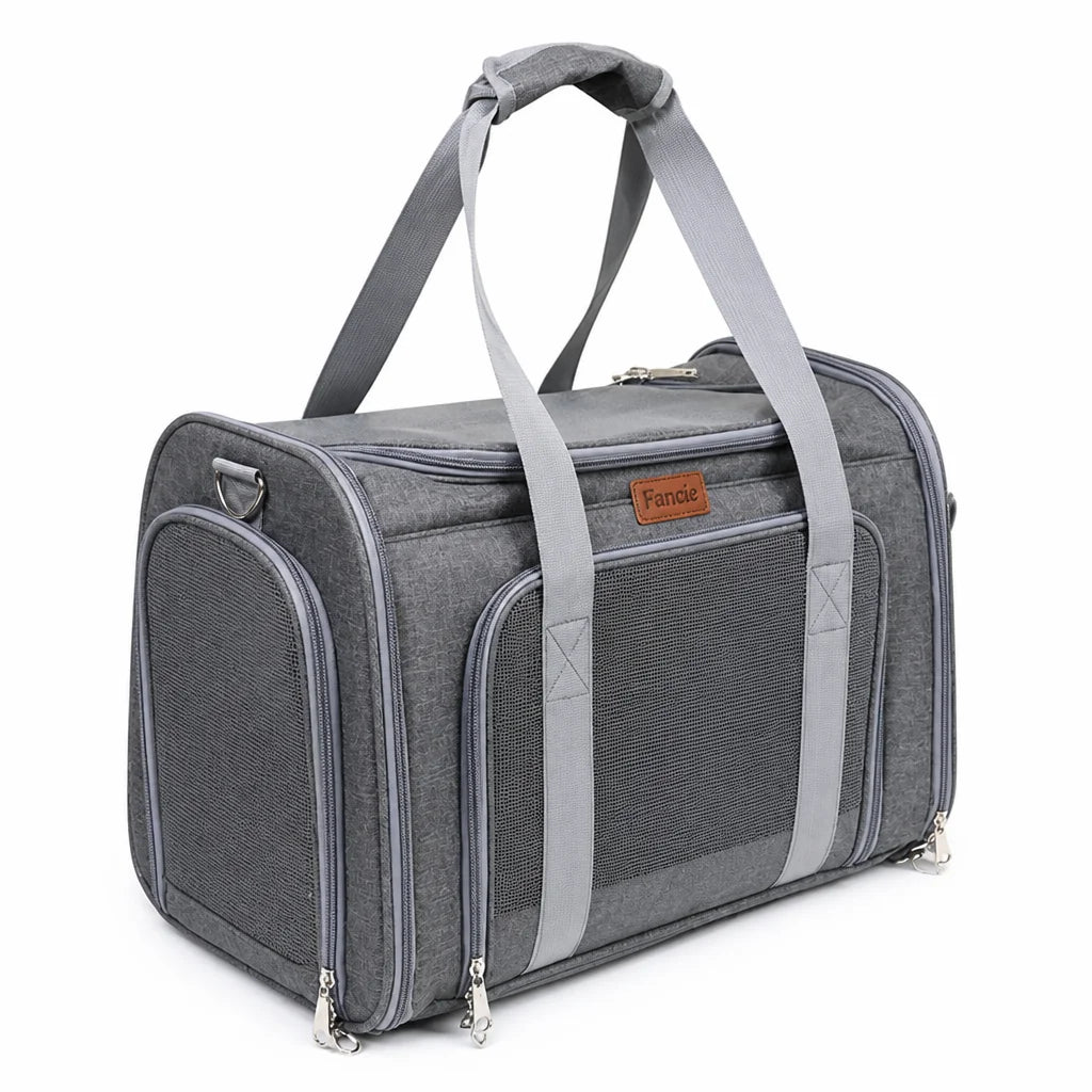 Foldable Oxford Portable Pet Carrier Bag Breathable Mesh Window Travel Cat Small Dog Carrier Lightweight Multi-Zipper OEM