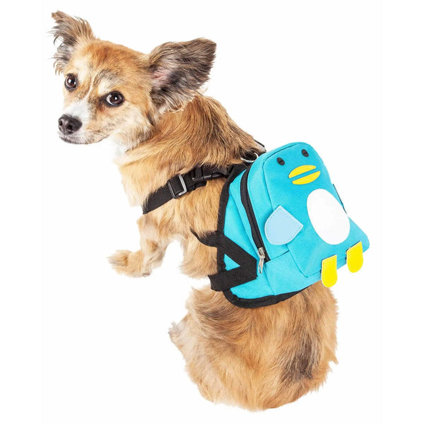 Breathable Mesh Dog Hiking Harness with Saddle Bags - for Trail & Travel