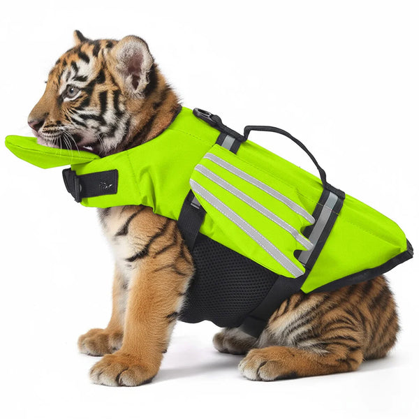 Reflective Adjustable Dog Life Jacket with Handle - for Swimming & Boating