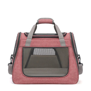 TLX-9846784 Foldable Portable Dog Car Seat Carrier for Travel - Lightweight Oxford Material, Zipper Closure, Quadrate Shape
