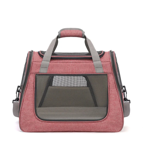 TLX-9846784 Foldable Portable Dog Car Seat Carrier for Travel - Lightweight Oxford Material, Zipper Closure, Quadrate Shape