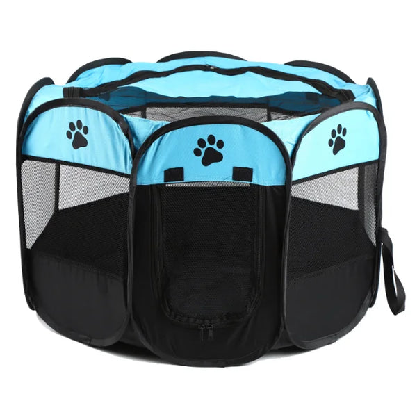 TLX-6340608 Breathable Mesh Portable Dog Tent for Camping and Outdoor Use, Cotton and Oxford Cloth, Water-Resistant, Zipper Closure, Round Shape