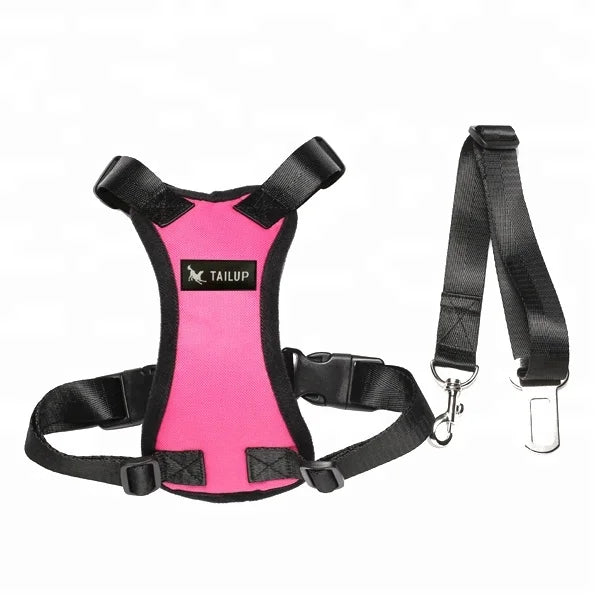 Padded Quick-Release Vehicle Safety Harness for Dogs