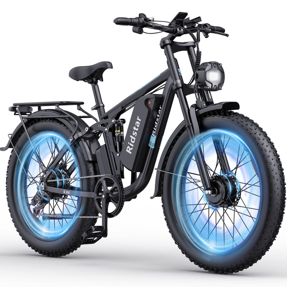 Fat Tire Electric Mountain Bike Dual Motor 48V 23Ah All-Terrain Dirt Bike