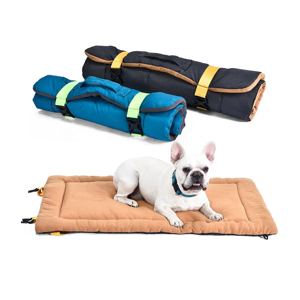Waterproof Foldable Roll-Up Travel Dog Bed - for Camping & Road Trips