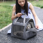 TLX-9846784 Foldable Portable Dog Car Seat Carrier for Travel - Lightweight Oxford Material, Zipper Closure, Quadrate Shape - Image 4