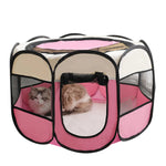 TLX-0124032 Portable Foldable Pet Playpen Tent for Indoor and Outdoor Use, Brown, Lightweight Oxford and Stainless Steel - Image 4
