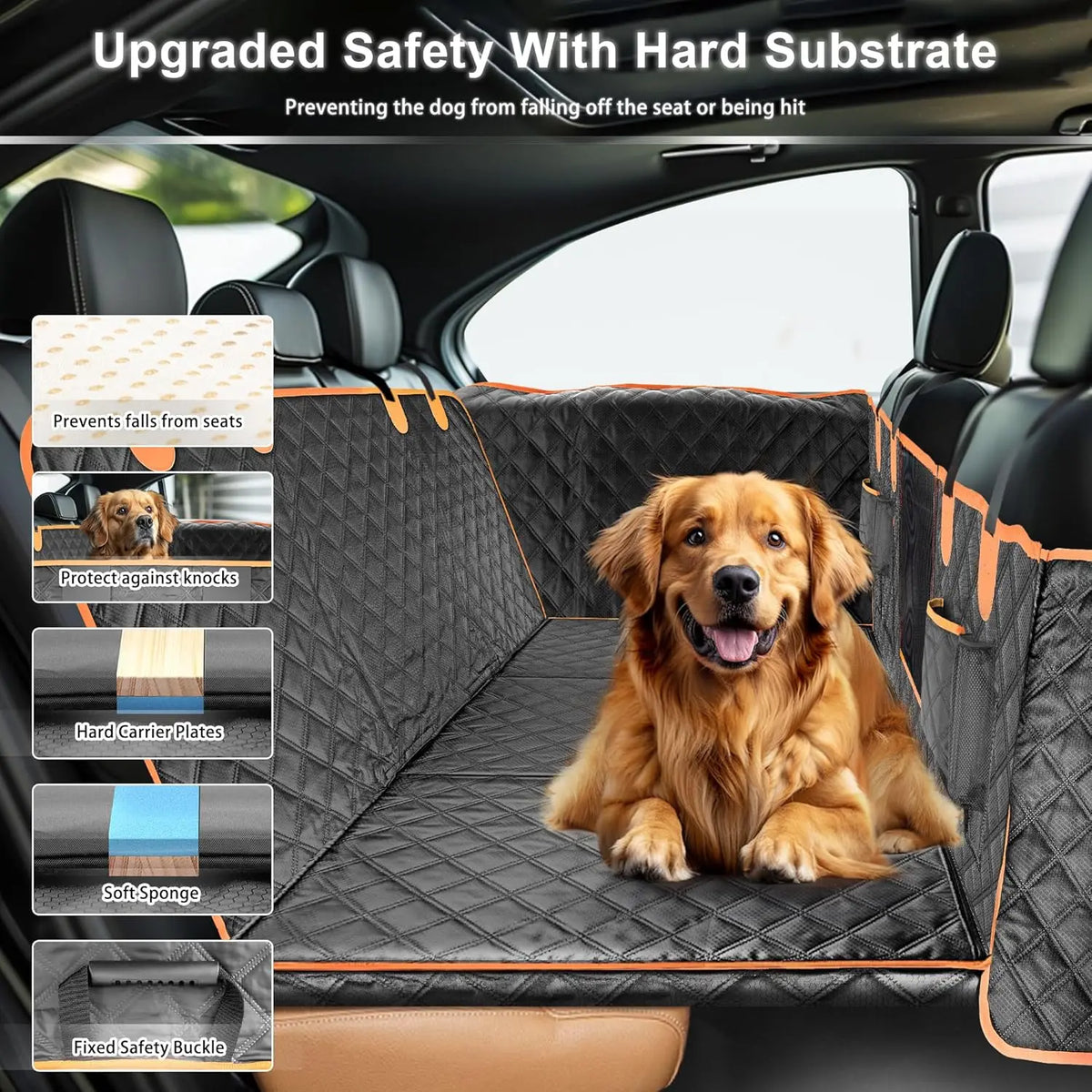 Waterproof back seat protector for dogs