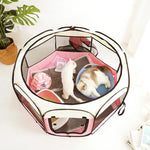 TLX-0124032 Portable Foldable Pet Playpen Tent for Indoor and Outdoor Use, Brown, Lightweight Oxford and Stainless Steel - Image 6
