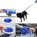 TLX-4505600 Dog Water Leash with Food Water Bottle, Dot Pattern, Red/Blue/Black, 120cm Length, Lightweight, Easy to Clean - Image 5