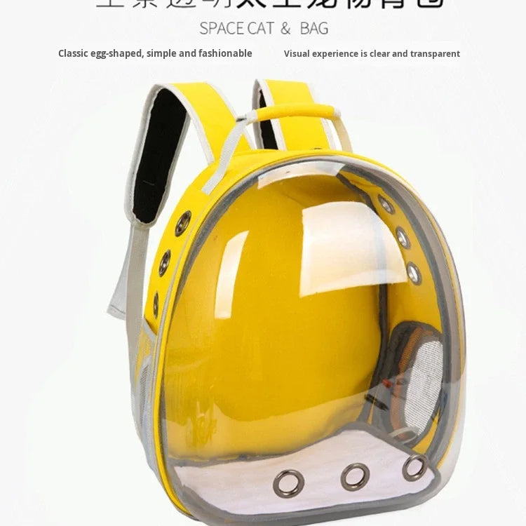 Space Capsule Breathable Oxford Pet Backpack Carrier Portable Travel Bag for Small Medium Dogs Cats Outdoor Walking
