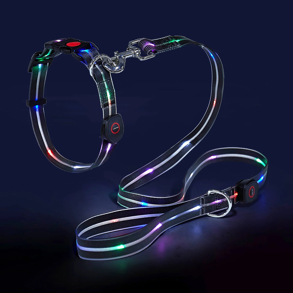 Adjustable breathable mesh led collar light for dogs