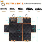 TLX-1064960 Waterproof Foldable Back Seat Protector for Dogs and Small Animals, Oxford Material, 54x59 Inch, Quadrate Pattern - Image 4